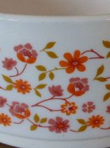 3 saladiers en opalex modele petites fleurs vintage 1970