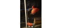 Lampe années 50 métal granité orange et chrome