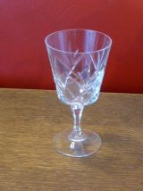Service de table carafe et de 4 verres ciselés vintage