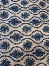 Coupon de Tissus BOUSSAC modele Séville, fleurs bleues 