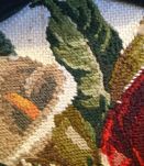 Housse coussin brodé main petit-point, pure laine DMC 42x42