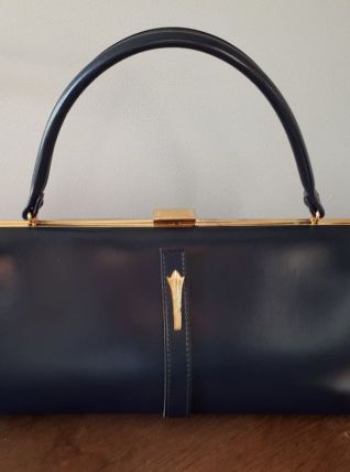 Sac bleu marine vintage rétro