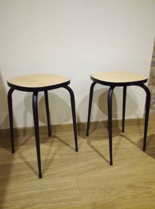 Paire de tabourets vintage