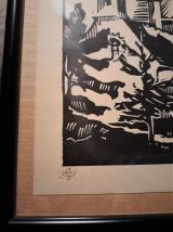 lithographie encre de chine signée A.Gain numérotée et signé