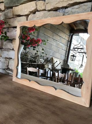 Miroir mural vintage avec cadre en bois massif 