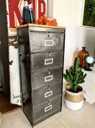 Ancien meuble metal à clapets RONEO vintage
