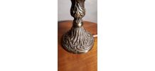 lampe calice sur pied bronze verre clichy  