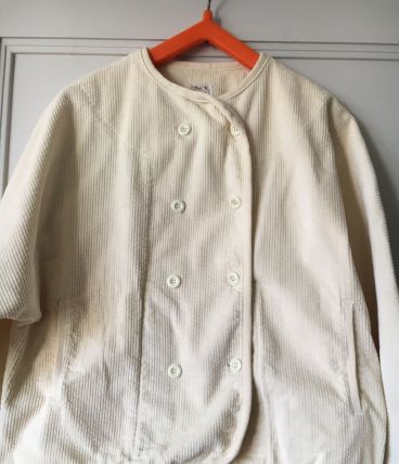Veste LEONE velours côtelé écru Années 80 - Vintage