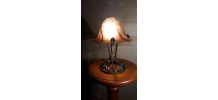 lampe  champignon  pate verre marbre 