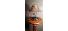 lampe  champignon  pate verre marbre 