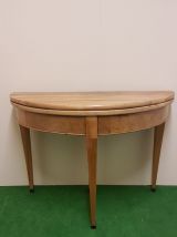 Table console demie lune en noyer 