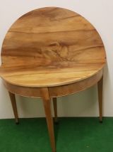 Table console demie lune en noyer 