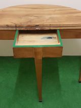 Table console demie lune en noyer 