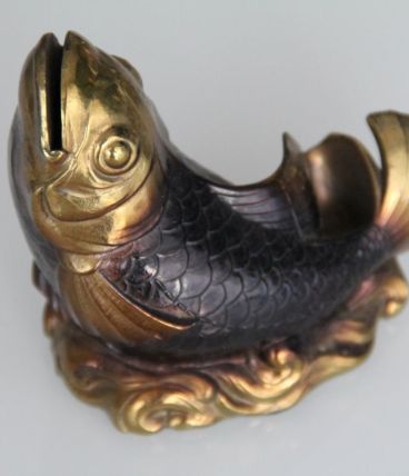 Poisson vintage en laiton tirelire