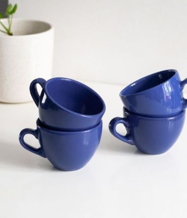 Lot de 4 tasses à café bleues