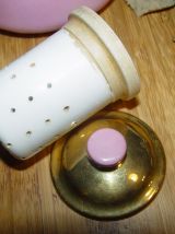 Théière  en porcelaine rose et or FRUGIER
