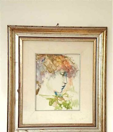 Tableau - Portrait de jeune femme. Huile sur toile 