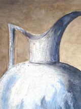 Tableau - Aquarelle ancienne fruits et pichet bleu