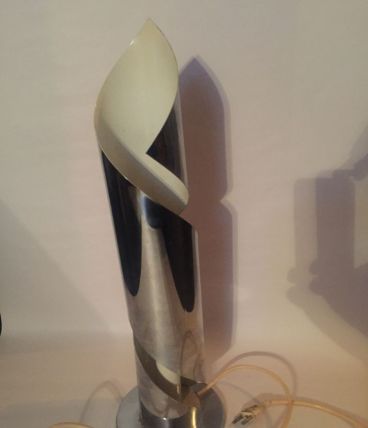 Lampe Space Age Métal Chromé et Laqué 1970s