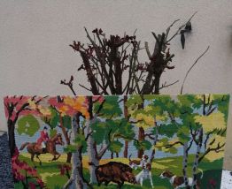Tableau de tapisserie à la chasse du sanglier 