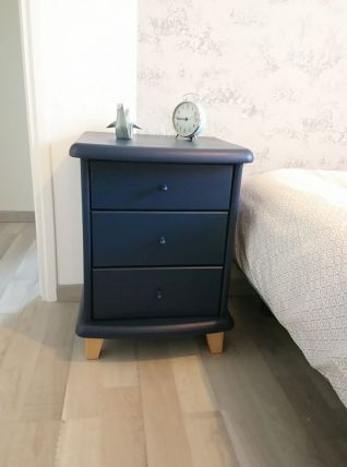Chevet en pin massif bleu canard