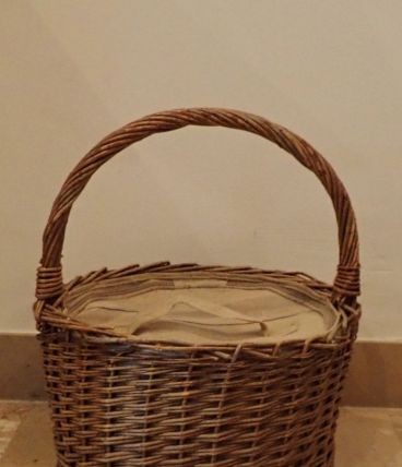 Panier rond en osier glacière vintage