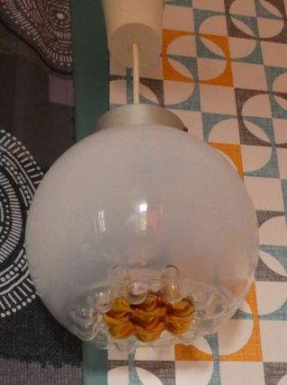luminaire années 70 en verre souflé