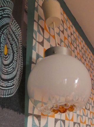luminaire années 70 en verre souflé