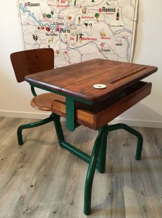 Pupitre bureau d’écolier ancien