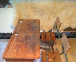 Bureau enfant / double d'écolier Delagrave vintage années 50