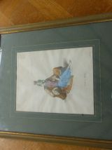 Ancienne gravure orientalisme encadree, La femme de Mitylene