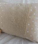 Coussin Maison de Charme / lin coton brodé