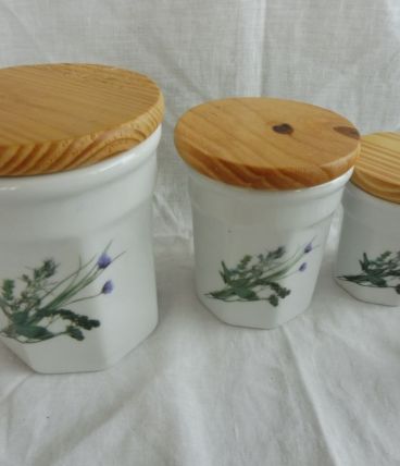 Lot 3 pot confiture ou conservation en porcelaine