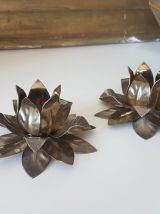 Bougeoirs vintage Nénuphar bougies Bougeoirs Fleur Laiton Dé