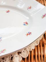 Plat de service ovale ancien modèle "FLORAL" faïencerie Digo
