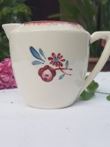 Pot à lait Faïence Digoin Sarreguemines motif Rose Fleur Por