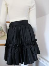 Jupe patineuse plissée volantée "Handmade" taffetas de soie 