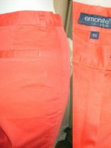 Corsaire pantacourt "Emonite" vintage rouge vermillon