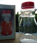 Broc de 2 litres avec réserve de glace en verre et couvercle
