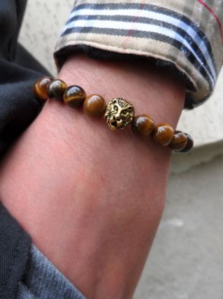 Bracelet oeil de tigre / tête de lion 