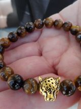 bracelet oeil de tigre / tête de panthère 