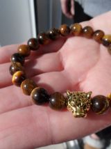 bracelet oeil de tigre / tête de panthère 