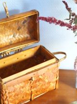 Petit panier en rotin/osier vintage 60s
