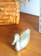 Figurine canard en laiton vintage 70's
