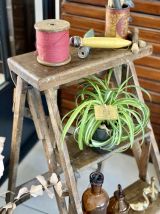 Escabeau bois 3 marches vintage