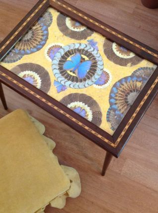 TABLE D'APPOINT PAPPILLONS VINTAGE