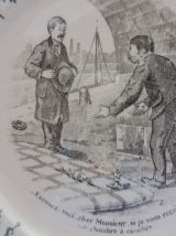 Assiette parlante humour Sarreguemines ancienne