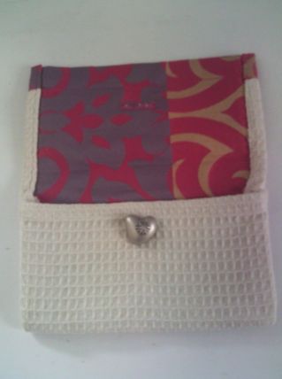Pochette en tissu nid d'abeille fait main