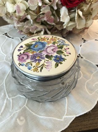 Bonbonnière en verre ciselé - Boîte/Pot -Vintage