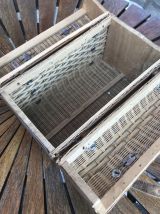 Panier voyage cuir et osier 